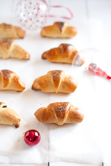 Christmas croissants with marzipan