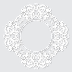 carved vintage frame made of paper for picture or photo