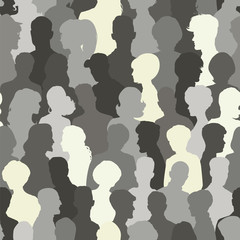 Seamless pattern of people silhouettes