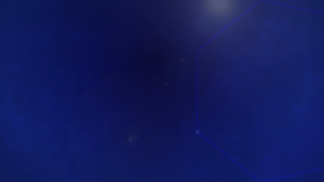 Abstract blue background with heptagon and flare - loop 30fps