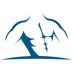  athletic men silhouettes, vector symbols