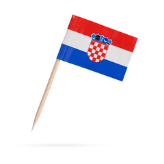 Naklejka premium Miniature Flag Croatia. Croatian Flag Isolated on white backgrou