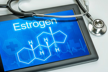 Tablet with the chemical formula of estrogen © Zerbor