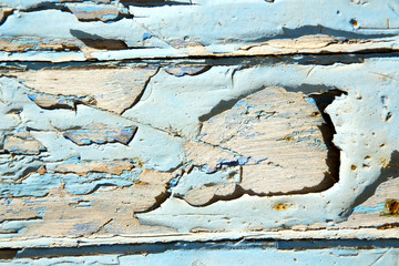 dirty stripped  in   wood door rusty