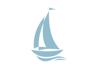 Sailboat vector icon on white background