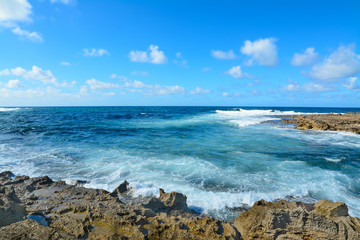 Fototapeta na wymiar rocky shore in Argentiera