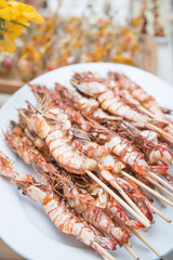 roasted prawn on the dish