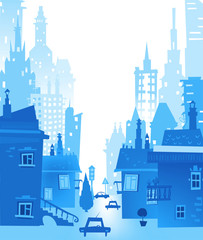 Fototapeta premium City background with roads, bridges and cars
