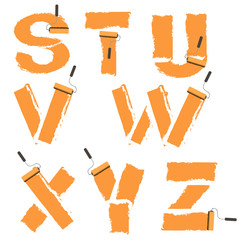 letters of the alphabet painted with paint roller