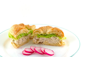 Chicken Salad Sandwich On A Toasted Croissant