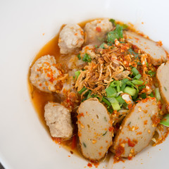 spicy noodle closeup
