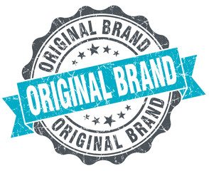 original brand vintage turquoise seal isolated on white