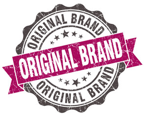 Obraz premium original brand grunge violet seal isolated on white