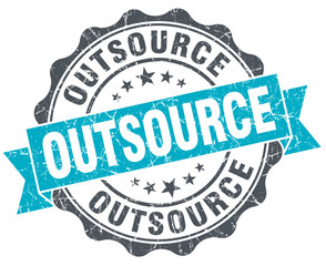 Obraz premium outsource vintage turquoise seal isolated on white