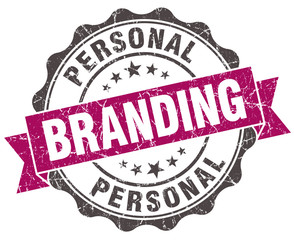 Fototapeta premium personal branding grunge violet seal isolated on white