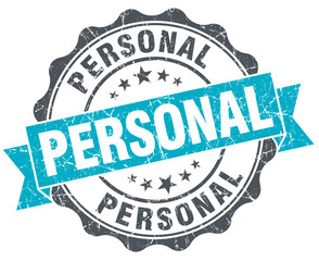 personal vintage turquoise seal isolated on white