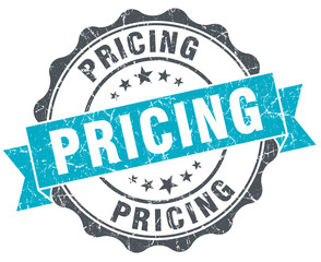 Obraz premium pricing vintage turquoise seal isolated on white