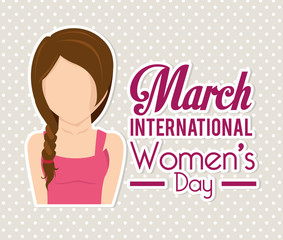 Womens day card design, vector illustration.