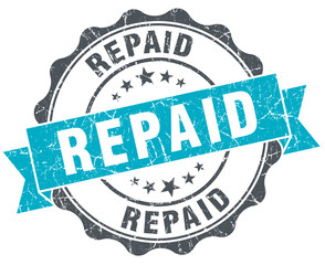 repaid vintage turquoise seal isolated on white