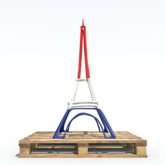 Torre Eiffel 3D con bancale