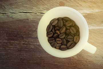 a cup of coffee on table