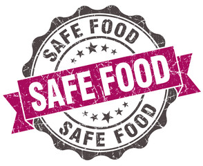 Fototapeta premium safe food grunge violet seal isolated on white