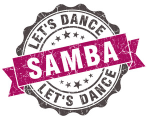 samba grunge violet seal isolated on white