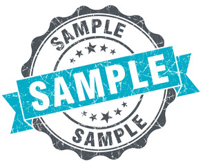 sample vintage turquoise seal isolated on white