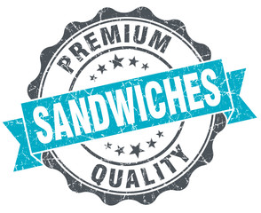 Obraz premium sandwiches vintage turquoise seal isolated on white