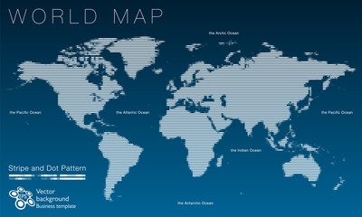 Obraz premium World Map #White stripe with dot pattern