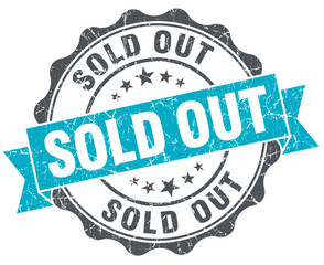 sold out vintage turquoise seal isolated on white