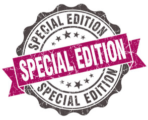 special edition grunge violet seal isolated on white