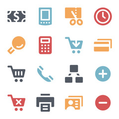 Shopping web icons set