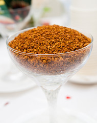 instant coffee in glass