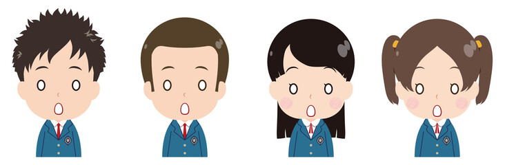 学生　ブレザー　驚く