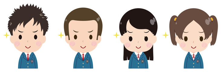 学生　ブレザー　自信満々