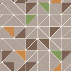 Seamless vector abstract geometric pattern of colored triangles