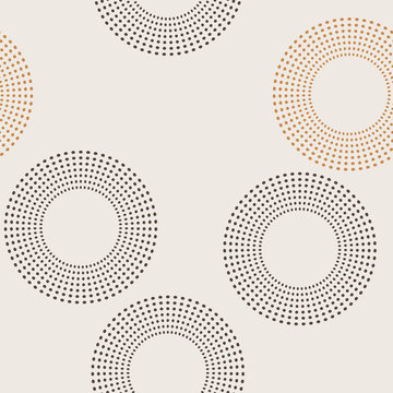 Seamless vector abstract geometric pattern with rings