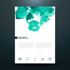 Watercolor business template with circles