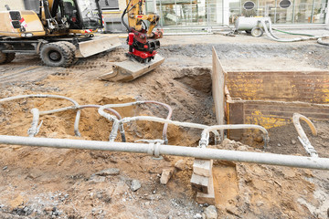 Grundwasserabsenkung - Filternadeln - Saugleitung - Vakuumpumpe