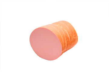 one boiled sausage  on white background