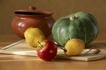 Pumpkin and fruits