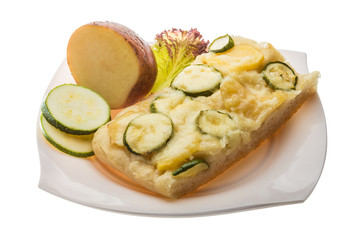 Pizza with zucchini