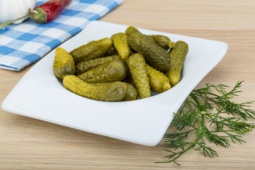 Marinated small cucumber