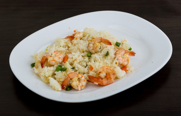 Fried rice with prawns