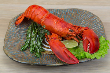 Red boiled lobster