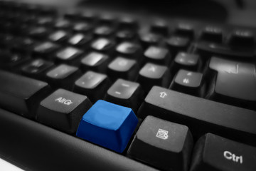 Tastatur Hintergrund neutral blaue Taste