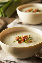 Homemade Creamy Potato and Leek Soup
