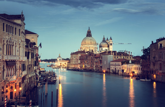 Grand Canal and Basilica Santa Maria della Salute, Venice, Italy