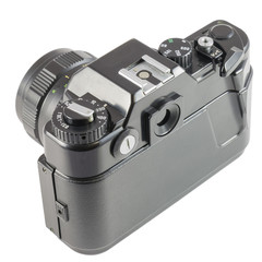 OLD 35mm SLR camera on white background
